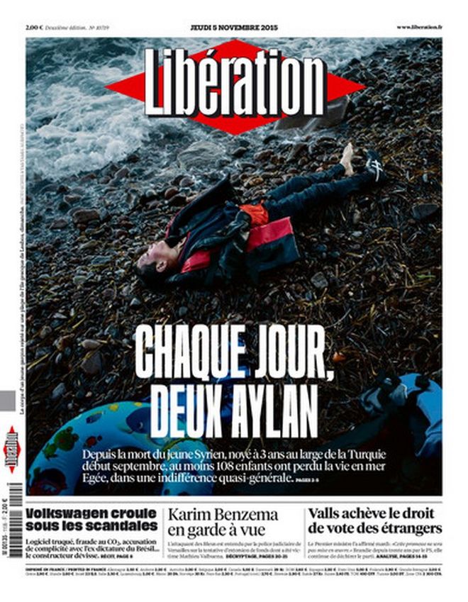 Η Liberation αναδεικνύει την τραγωδία στο Αιγαίο libe