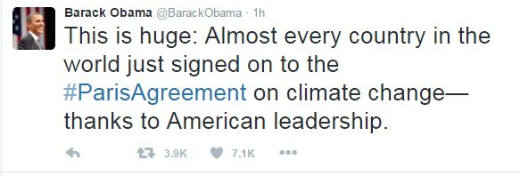 Ιστορική συμφωνία για την κλιματική αλλαγή στο Παρίσι obama