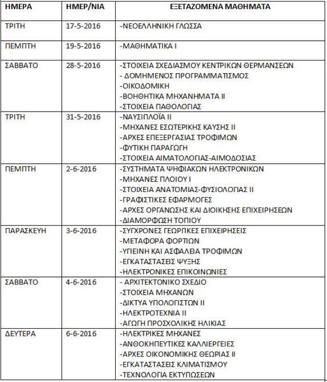 Όλο το πρόγραμμα των Πανελλαδικών Εξετάσεων που αρχίζουν στις 16 Μαΐου paneladikes4