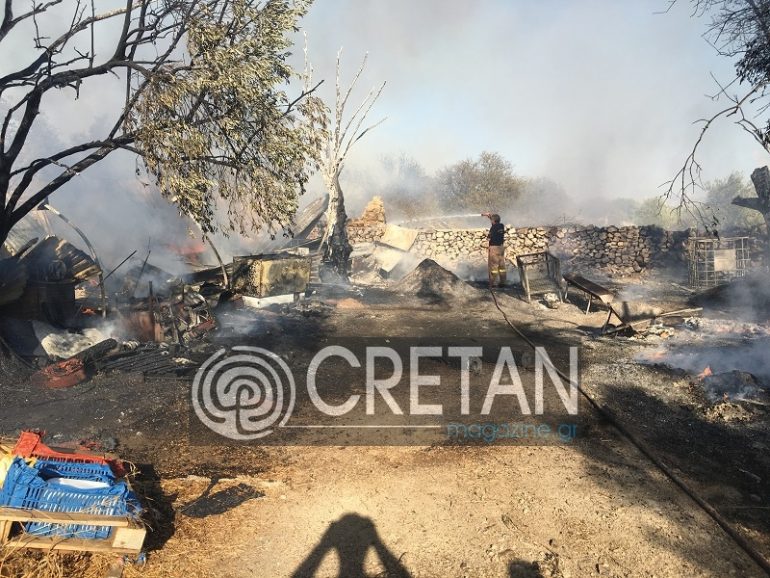 Βίντεο: Ολοκληρωτική καταστροφή στάβλου στη Μεσαρά μετά από φωτιά fotia-mitropoli6